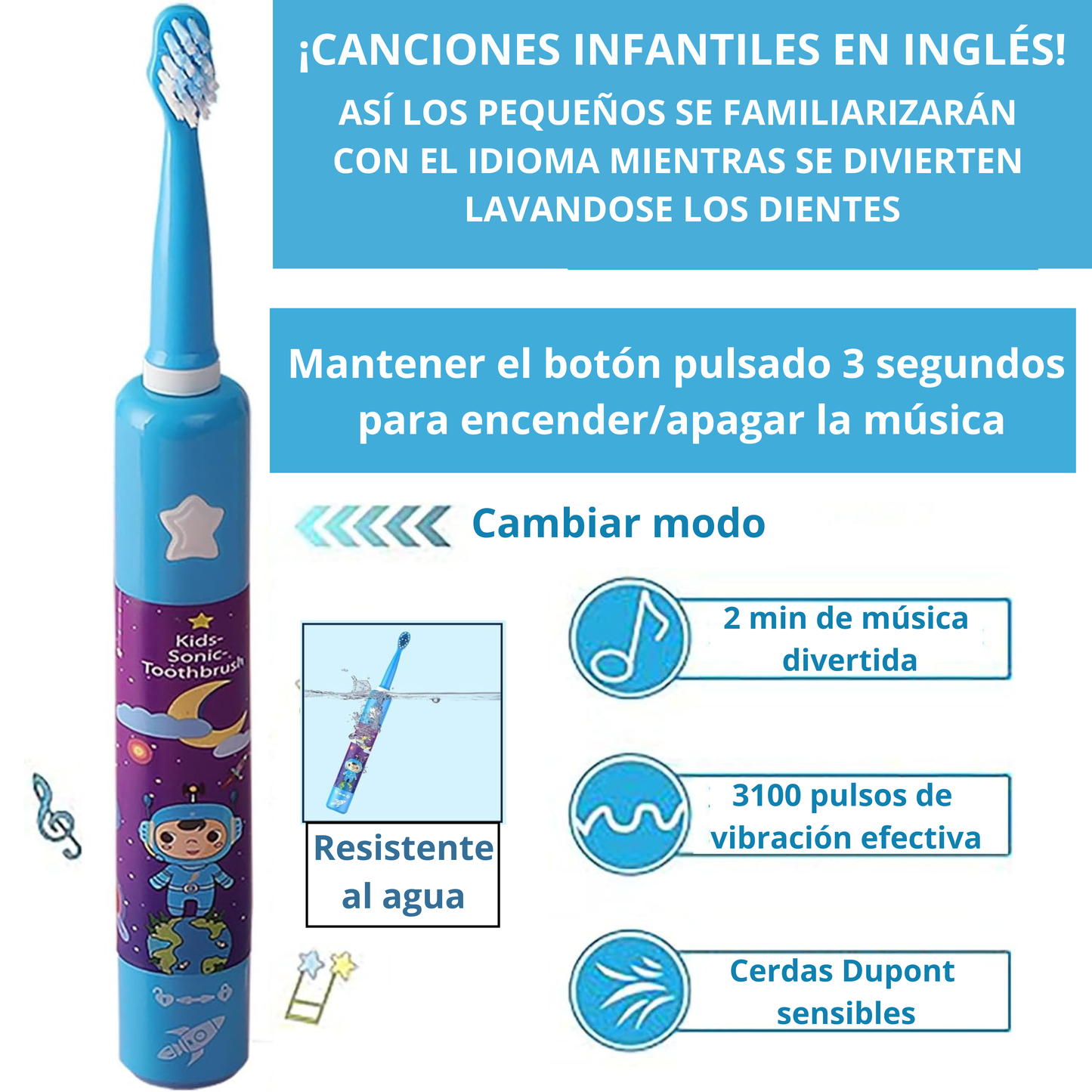 Cepillo de Dientes Eléctrico Musical